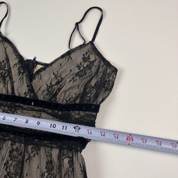 Ruby Rox Y2K Babydoll Floral Lace Dress S Whimsigot Fairy Grunge Sequin Mesh - Picture 7 of 13